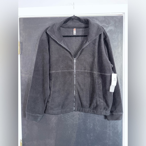 Mono B Tops - Mono B Charcoal Zip-Up Jacket